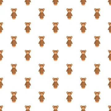 Bear finger puppet toy seamless repeating pattern Stock Illustration