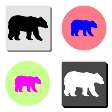 Bear. flat vector icon Stock Illustration