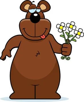 Bear flowers Stock Illustration