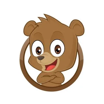 Bear with folded hands Stock Illustration