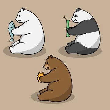 Bear with Food Stock Illustration