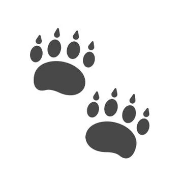 Bear footprint on white background. Vector illustration in trendy flat style Stock Illustration