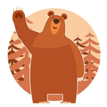 Bear in the forest Stock Illustration
