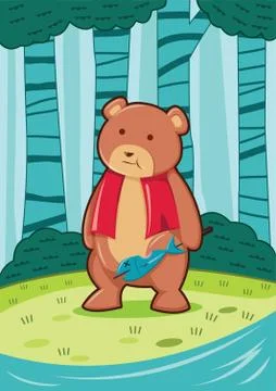 Bear in the forest Stock Illustration