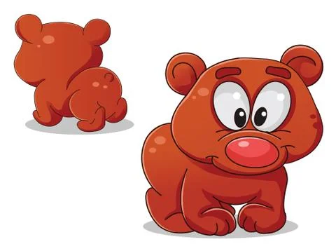 Bear front and back Stock Illustration