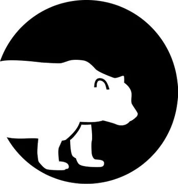 Bear in front of moon Ilustração Stock