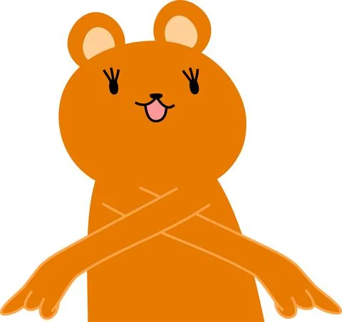 Bear that guides you by pointing your finger Stock Illustration