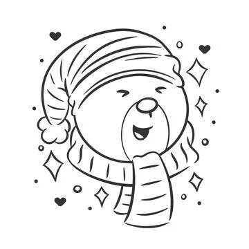 Bear hand drawn style coloring Stock Illustration