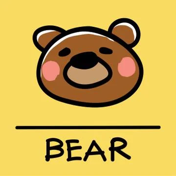 Bear hand-drawn style,Vector illustration. Stock Illustration
