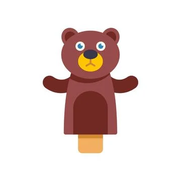 Bear hand puppet toy for children storytelling Stock Illustration
