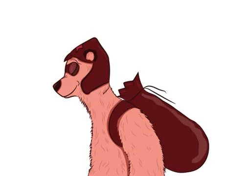 Bear in a hat with a bag Stock Illustration