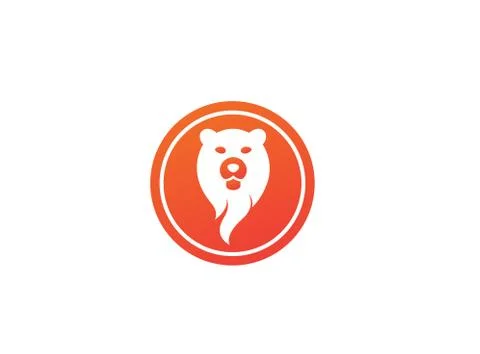 Bear head and face for logo design illustration in the shape Stock Illustration
