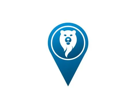 Bear head and face for logo design illustration in the shape Stock Illustration
