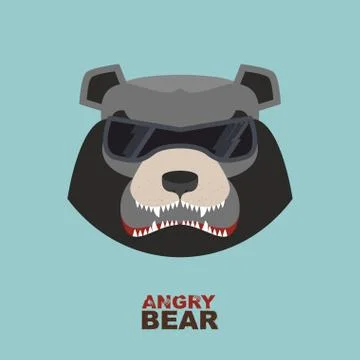 Bear head. Angry bear logo  Hockey emblem Stock Illustration