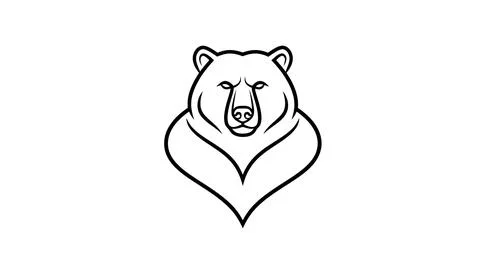 Bear head in heart shape logo icon illustration design template Stock Illustration