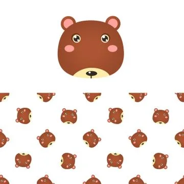 Bear Head Icon And Pattern Stockillustratie