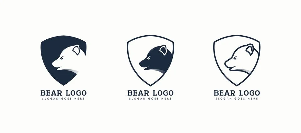 Bear head icon logo Stock Illustration