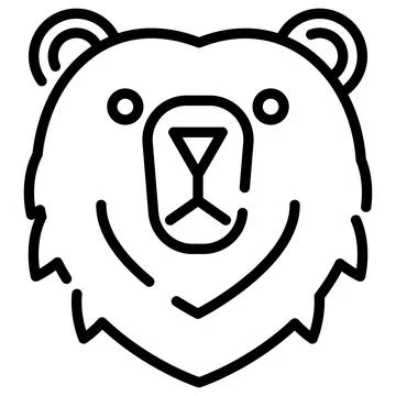 Bear Head Line Icon Vector with Editable Stroke 스톡 일러스트