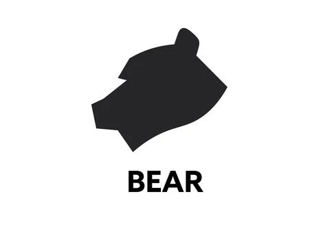 Bear head logo vector icon. Bear silhouette side view simple polar black grizzly Stock Illustration