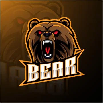 Bear head mascot logo design Stock Illustration