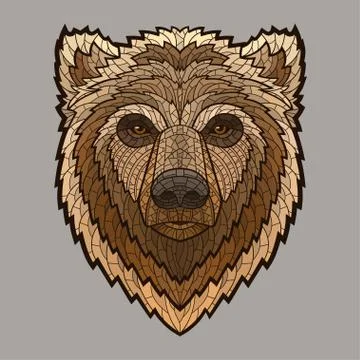 Bear head in mosaic style Stock Illustration