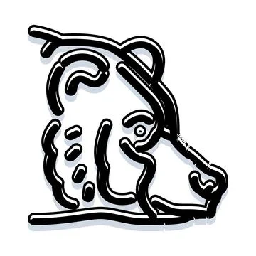 Bear head outline profile view wildlife mammal Stock Illustration