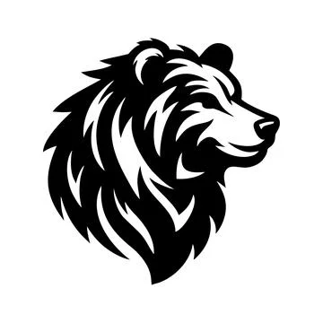 Bear head sketch hand drawn. Wild animals bear icon isolated on white background Stock Illustration