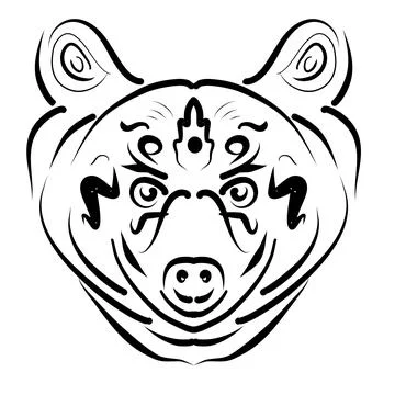 Bear head tribal Stock Illustration