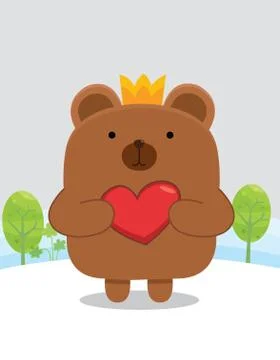 Bear with heart Stock Illustration