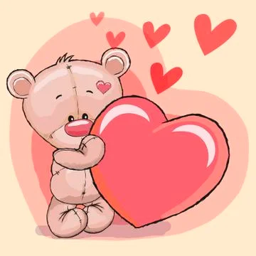 Bear with heart Stock Illustration