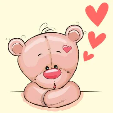Bear with heart Stock Illustration