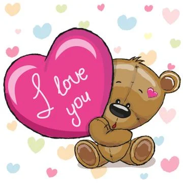 Bear with heart Stock Illustration