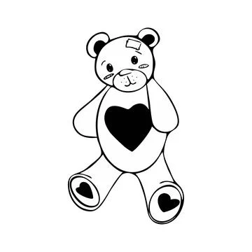 Bear with heart Stock Illustration