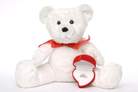 Bear Holding Engagement Ring Foto stock