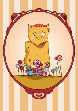 Bear on holiday. Vector illustration. 스톡 일러스트