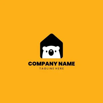 Bear home logo Design vector Stock-Illustration