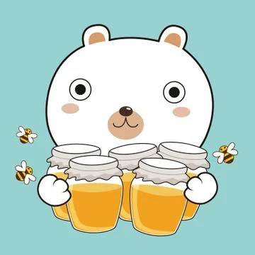Bear with honey Illustrazione stock
