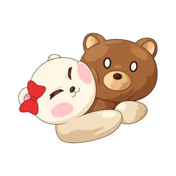Bear hug illustration Stock Illustration