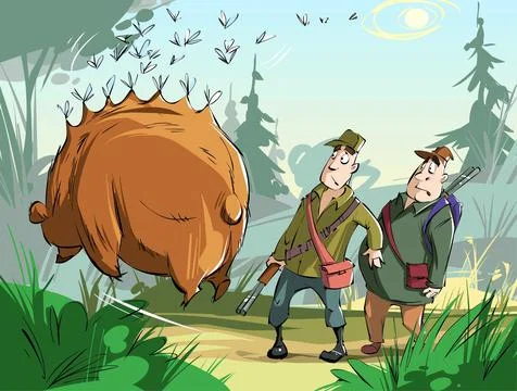 Bear hunting Stock Illustration