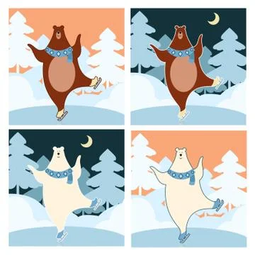 Bear on the ice Stock Illustration