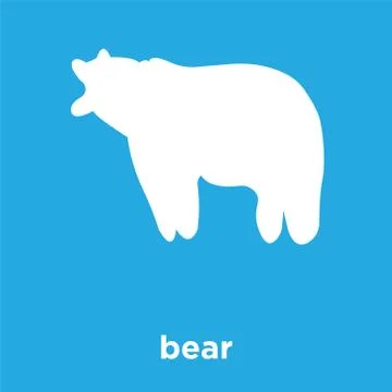 Bear icon isolated on blue background Stock Illustration