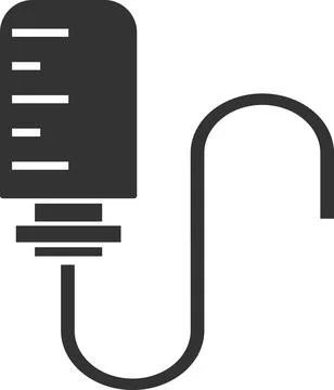 Bear icon with saline solution for blood transfusion. Stock Illustration