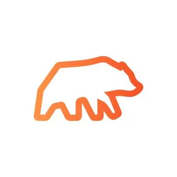 Bear image logo creative design with orange modern corporate, abstract letter Stock Illustration
