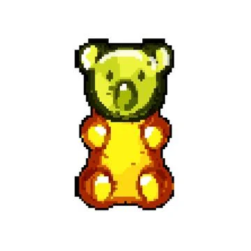 Bear jelly candy pixel art vector illustration Illustrazione stock