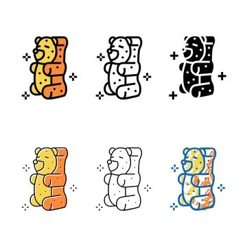 Bear jelly forms candy gummy color icon vector イラスト素材