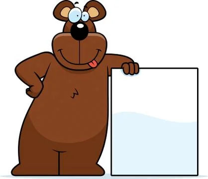 Bear Leaning Stock Illustration