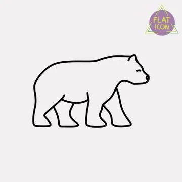Bear line icon Stock Illustration
