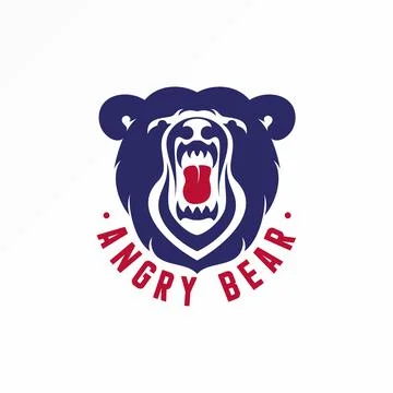 Bear logo. Bear head design. Angry Bear abstract concept. Stock Illustration