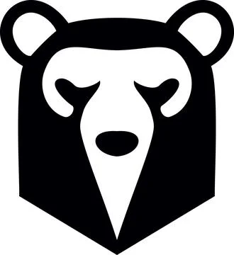 Bear logo in brown orange over white Stock Illustration