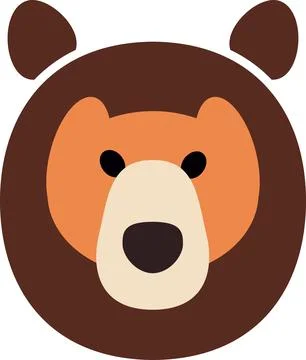 Bear logo in brown orange over white Stock Illustration